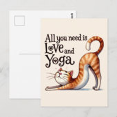 Cat Yoga Pose - Alles wat je nodig hebt is liefde  Briefkaart (Voorkant / Achterkant)