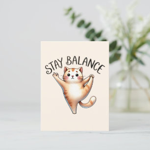 Cat Yoga Pose - Blijf in balans Briefkaart