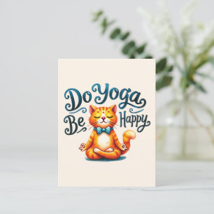 Cat Yoga Pose - Doe yoga, wees gelukkig Briefkaart