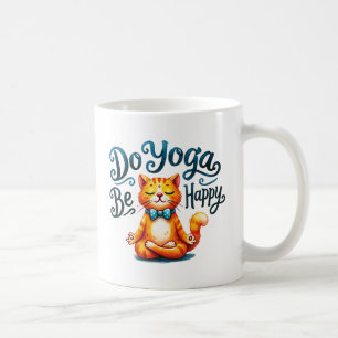 Cat Yoga Pose - Doe yoga, wees gelukkig Koffiemok