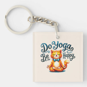 Cat Yoga Pose - Doe yoga, wees gelukkig Sleutelhanger