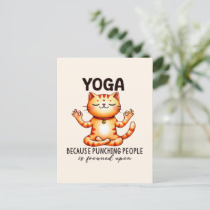 Cat Yoga Pose - Funny Yoga Briefkaart
