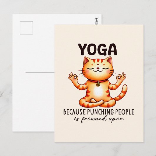 Cat Yoga Pose - Funny Yoga Briefkaart (Voorkant / Achterkant)