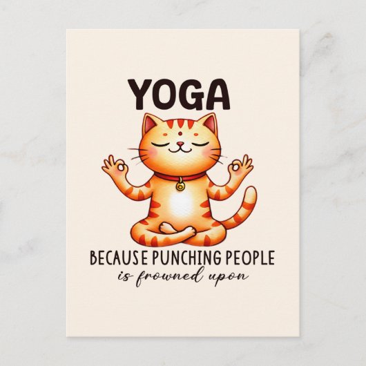 Cat Yoga Pose - Funny Yoga Briefkaart (Voorkant)