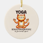 Cat Yoga Pose - Funny Yoga Keramisch Ornament (Voorkant)