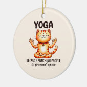 Cat Yoga Pose - Funny Yoga Keramisch Ornament (Links)