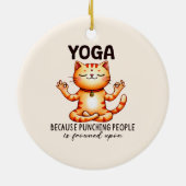 Cat Yoga Pose - Funny Yoga Keramisch Ornament (Achterkant)