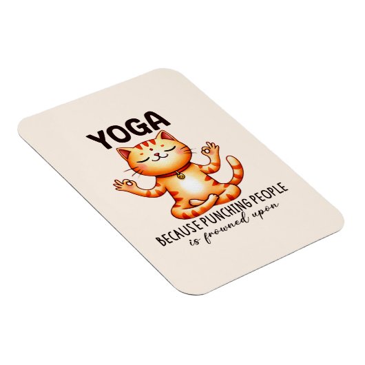Cat Yoga Pose - Funny Yoga Magneet (Rechterzijde)