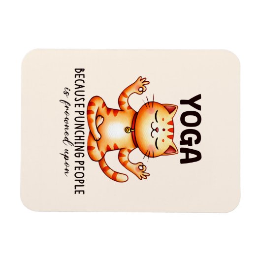Cat Yoga Pose - Funny Yoga Magneet (Horizontaal)