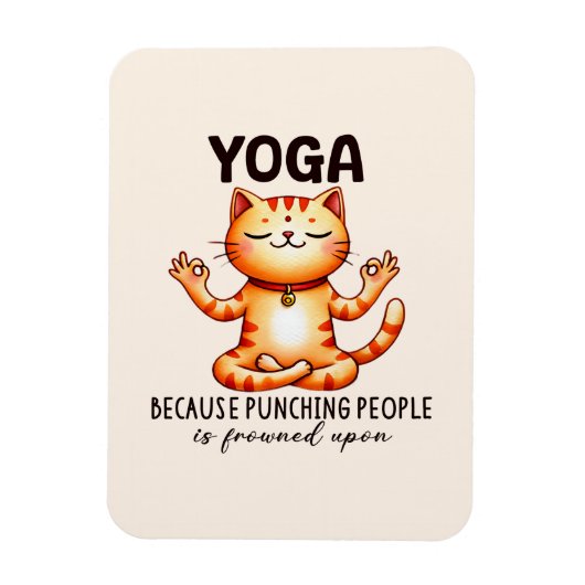 Cat Yoga Pose - Funny Yoga Magneet (Verticaal)