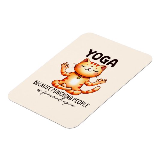 Cat Yoga Pose - Funny Yoga Magneet (Linkerzijde)