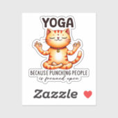 Cat Yoga Pose - Funny Yoga Sticker (Vel)