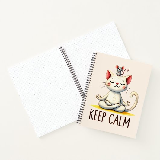 Cat Yoga Pose - Keep Calm Notitieboek (Binnen)
