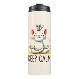 Cat Yoga Pose - Keep Calm Thermosbeker