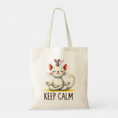 Cat Yoga Pose - Keep Calm Tote Bag (Achterkant)