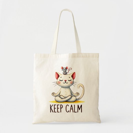 Cat Yoga Pose - Keep Calm Tote Bag (Voorkant)