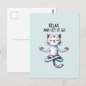 Cat Yoga Pose - Relax and Let It Go Briefkaart (Voorkant / Achterkant)