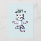 Cat Yoga Pose - Relax and Let It Go Briefkaart (Voorkant)