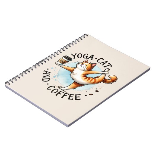 Cat Yoga Pose - Yoga Cat and Coffee Notitieboek (Linkerzijde)