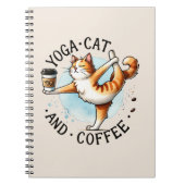 Cat Yoga Pose - Yoga Cat and Coffee Notitieboek (Voorkant)
