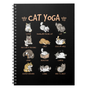 Cat Yoga Poses Cats die Mindfulness Meditat Notitieboek