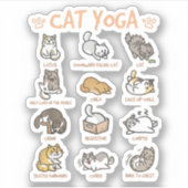 Cat Yoga Poses Cats die Mindfulness Meditat Sticker (Voorkant)
