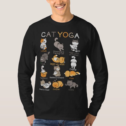 Cat Yoga Poses Zen Meditation Namaste Kitten Cat T-shirt (Voorkant)