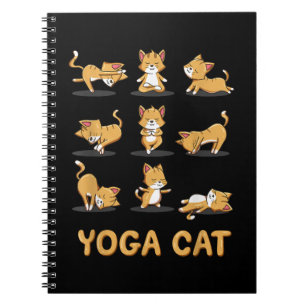 Cat Yoga Zen Cat Yoga Pose Meditation Mannen Vrouw Notitieboek