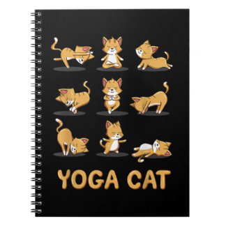 Cat Yoga Zen Cat Yoga Pose Meditation Mannen Vrouw Notitieboek