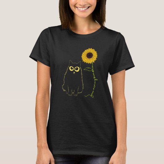 Cat You Are My Only Sunshine Sunflower Cat T-shirt (Voorkant)
