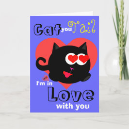 Cat You Tail Ik ben verliefd op je Feestdagen Kaart