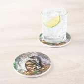 CAT ZANDSTEEN ONDERZETTER (Zijkant)