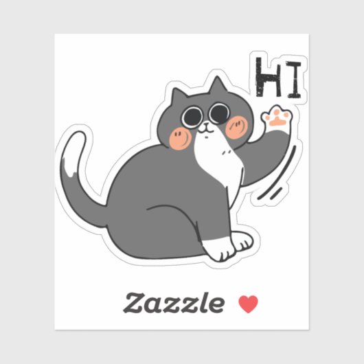 Cat zegt hoi sticker (Vel)