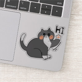 Cat zegt hoi sticker