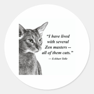 Cat Zen Master - Eckhart Tolle Ronde Sticker