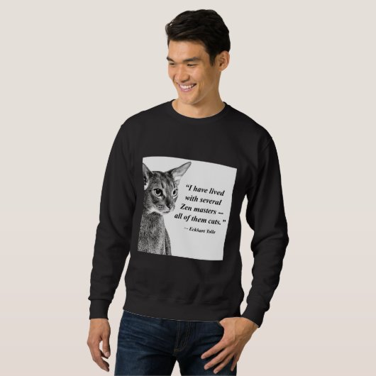 Cat Zen Master Eckhart Tolle Trui (Voorkant volledig)