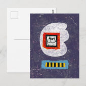 Cat zit voor jaarboek foto Briefkaart (Voorkant / Achterkant)