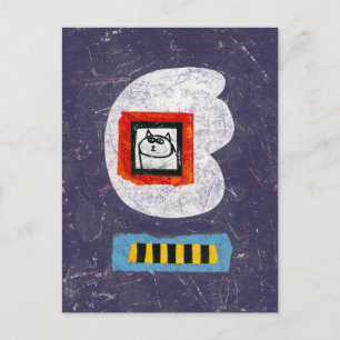 Cat zit voor jaarboek foto Briefkaart