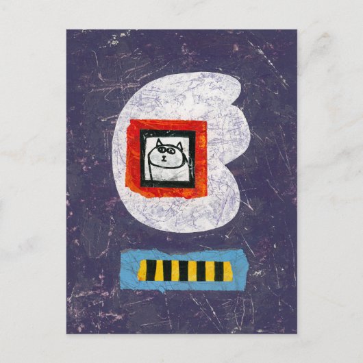 Cat zit voor jaarboek foto Briefkaart (Voorkant)