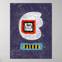 Cat zit voor jaarboek Foto Poster Wall Art