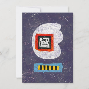 Cat zit voor jaarboek foto Wenskaart Kaart