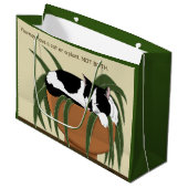 Cat Zwart Wit Plant Grappig Groot Cadeauzakje (Voorkant Gekanteld)