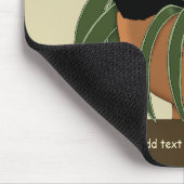 Cat Zwart Wit Plant Grappig Muismat (Hoek)