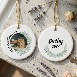 Cata mama cadeau – bloemig lavendel huisdierliefhe keramisch ornament