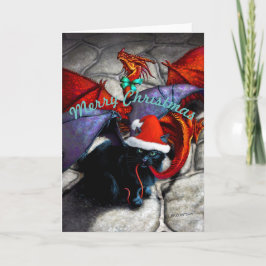 Catabat meegesleurd in wenskaart feestdagen kaart