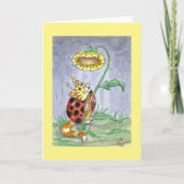 CatABug Cat Ladybug Sunflower Umbrella Art Kaart (Voorkant)