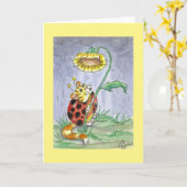 CatABug Cat Ladybug Sunflower Umbrella Art Kaart (Gele Bloem)