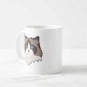 Catachtige lapjeskat koffiemok (Voorkant links)