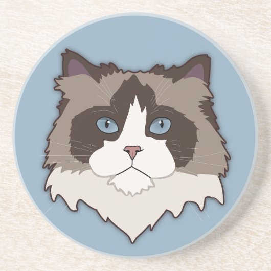 Catachtige Ragdoll Zandsteen Onderzetter (Voorkant)