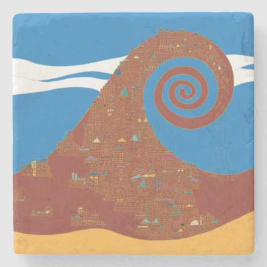 Cataclysm - Onderzetter van marmer Stone (Voorkant)